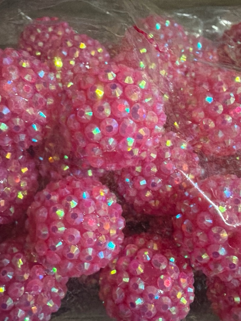 20 pc Sparkling Pink 20 mm bumpy Bead  - Decorative Party Embellishments